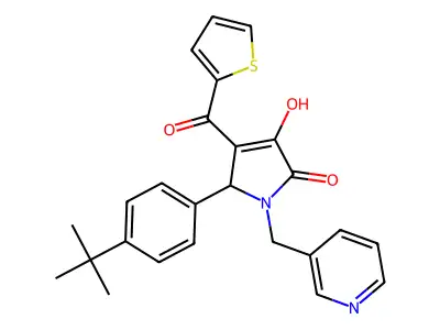 (4E)-5-(4-tert-butylphenyl)-4-[hydroxy(thiophen-2-yl)methylidene]-1-(pyridin-3-ylmethyl)pyrrolidine-2,3-dione structure