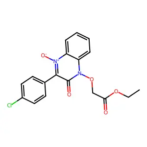Ethyl 2-[3-(4-chlorophenyl)-4-oxido-2-oxoquinoxalin-4-ium-1-yl]oxyacetate structure