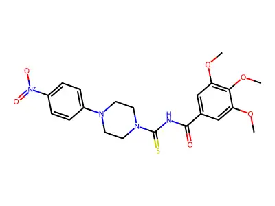 3,4,5-trimethoxy-N-[4-(4-nitrophenyl)piperazine-1-carbothioyl]benzamide structure