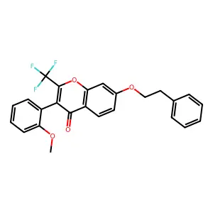 3-(2-Methoxyphenyl)-7-(2-phenylethoxy)-2-(trifluoromethyl)chromen-4-one structure