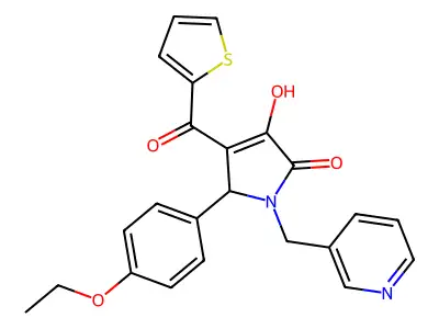(4E)-5-(4-ethoxyphenyl)-4-[hydroxy(thiophen-2-yl)methylidene]-1-(pyridin-3-ylmethyl)pyrrolidine-2,3-dione structure