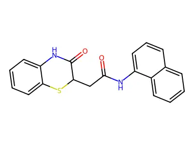 N-naphthalen-1-yl-2-(3-oxo-4H-1,4-benzothiazin-2-yl)acetamide structure
