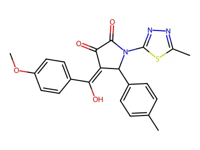 3-hydroxy-4-(4-methoxybenzoyl)-1-(5-methyl-1,3,4-thiadiazol-2-yl)-5-(4-methylphenyl)-2,5-dihydro-1H-pyrrol-2-one structure