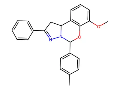 7-methoxy-5-(4-methylphenyl)-2-phenyl-1,10b-dihydropyrazolo[1,5-c][1,3]benzoxazine structure