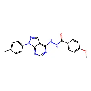 4-methoxy-N'-[1-(4-methylphenyl)-1H-pyrazolo[3,4-d]pyrimidin-4-yl]benzohydrazide structure