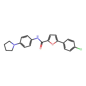 5-(4-chlorophenyl)-N-[4-(pyrrolidin-1-yl)phenyl]furan-2-carboxamide structure