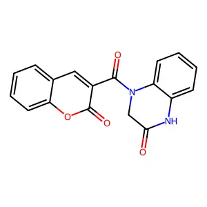 4-(2-oxo-2H-chromene-3-carbonyl)-3,4-dihydroquinoxalin-2(1H)-one structure