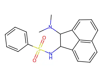 N-[2-(dimethylamino)-1,2-dihydroacenaphthylen-1-yl]benzenesulfonamide structure