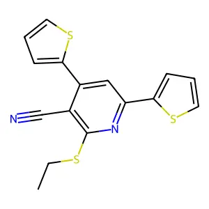 2-(乙硫基)-4,6-二(2-噻吩基)烟腈 structure