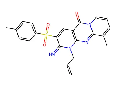 1-Allyl-2-imino-8-methyl-3-(toluene-4-sulfonyl)-1,2-dihydro-1,9,10a-triaza-anthr structure