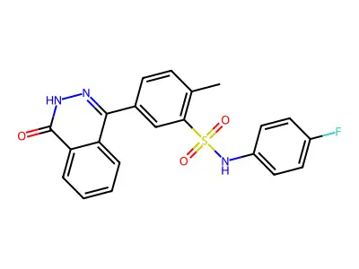 N-(4-fluorophenyl)-2-methyl-5-(4-oxo-3H-phthalazin-1-yl)benzenesulfonamide structure