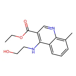 4-(2-Hydroxy-ethylamino)-8-methyl-quinoline-3-carboxylic acid ethyl ester structure