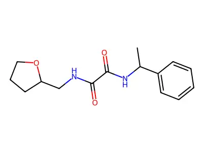 N-(oxolan-2-ylmethyl)-N'-(1-phenylethyl)oxamide structure
