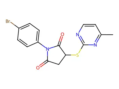 1-(4-Bromo-phenyl)-3-(4-methyl-pyrimidin-2-ylsulfanyl)-pyrrolidine-2,5-dione structure