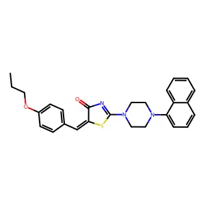 (5E)-2-[4-(naphthalen-1-yl)piperazin-1-yl]-5-(4-propoxybenzylidene)-1,3-thiazol-4(5H)-one structure
