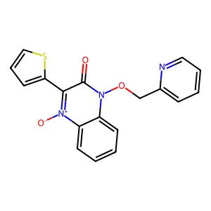 4-Oxido-1-(pyridin-2-ylmethoxy)-3-thiophen-2-ylquinoxalin-4-ium-2-one structure