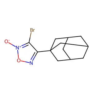 4-(1-Adamantyl)-3-bromo-2-oxido-1,2,5-oxadiazol-2-ium structure