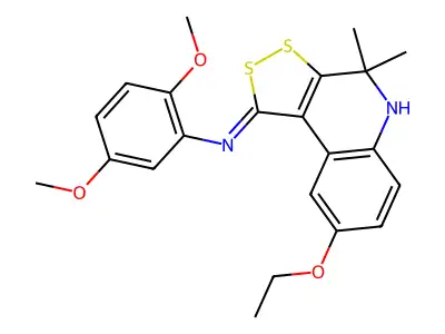 N-[(1Z)-8-ethoxy-4,4-dimethyl-4,5-dihydro-1H-[1,2]dithiolo[3,4-c]quinolin-1-ylidene]-2,5-dimethoxyaniline structure