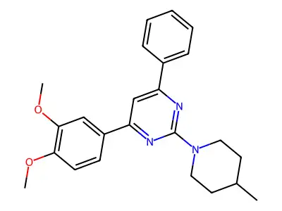 4-(3,4-Dimethoxyphenyl)-2-(4-methylpiperidin-1-yl)-6-phenylpyrimidine structure