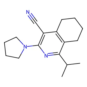 1-Propan-2-yl-3-pyrrolidin-1-yl-5,6,7,8-tetrahydroisoquinoline-4-carbonitrile structure