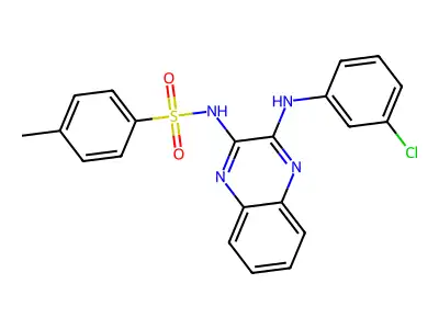 N-[3-(3-chloroanilino)quinoxalin-2-yl]-4-methylbenzenesulfonamide structure