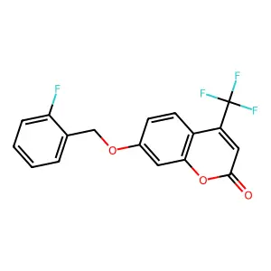 7-[(2-fluorobenzyl)oxy]-4-(trifluoromethyl)-2H-chromen-2-one structure