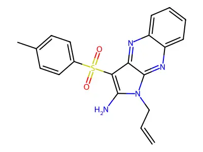 1-allyl-3-tosyl-1H-pyrrolo[2,3-b]quinoxalin-2-amine structure