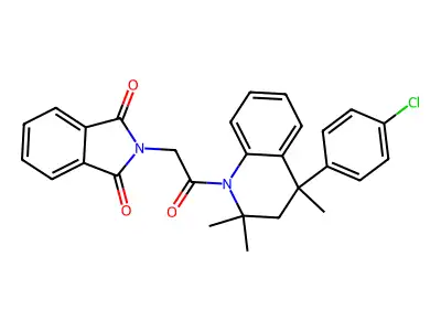 2-{2-[4-(4-chlorophenyl)-2,2,4-trimethyl-3,4-dihydroquinolin-1(2H)-yl]-2-oxoethyl}-1H-isoindole-1,3(2H)-dione structure
