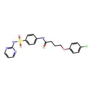 4-(4-chlorophenoxy)-N-[4-(pyrimidin-2-ylsulfamoyl)phenyl]butanamide structure