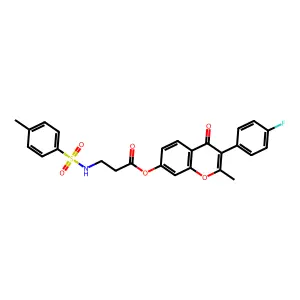 3-(4-fluorophenyl)-2-methyl-4-oxo-4H-chromen-7-yl N-[(4-methylphenyl)sulfonyl]-beta-alaninate structure