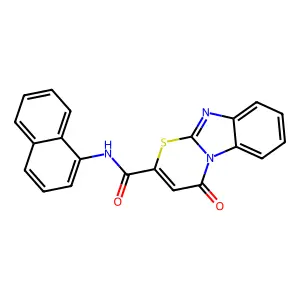N-1-naphthalenyl-4-oxo-4H-[1,3]thiazino[3,2-a]benzimidazole-2-carboxamide structure