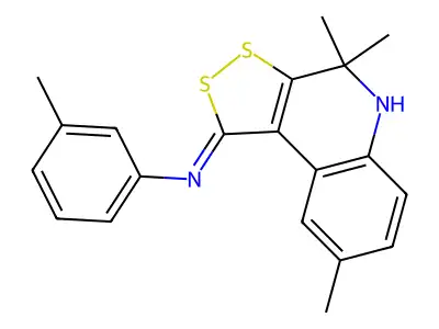 3-methyl-N-[(1Z)-4,4,8-trimethyl-4,5-dihydro-1H-[1,2]dithiolo[3,4-c]quinolin-1-ylidene]aniline structure