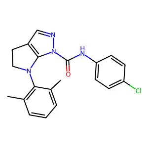 N-(4-Chlorophenyl)-6-(2,6-dimethylphenyl)-5,6-dihydropyrrolo[2,3-c]pyrazole-1(4H)-carboxamide structure