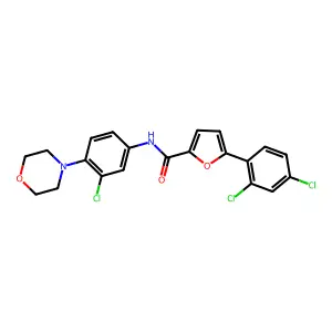 N-(3-chloro-4-morpholin-4-ylphenyl)-5-(2,4-dichlorophenyl)furan-2-carboxamide structure