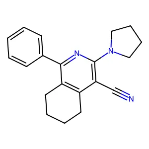 1-Phenyl-3-pyrrolidin-1-yl-5,6,7,8-tetrahydroisoquinoline-4-carbonitrile structure