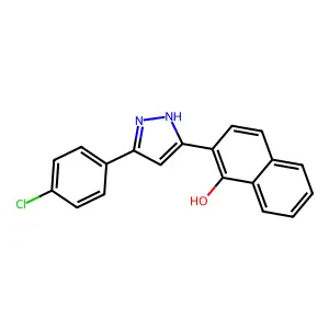 2-[5-(4-chlorophenyl)-1H-pyrazol-3-yl]naphthalen-1-ol structure