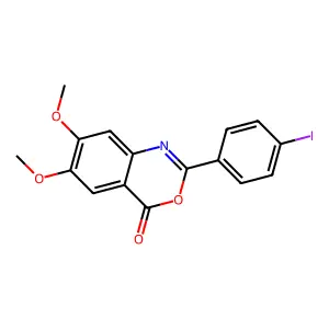 2-(4-iodophenyl)-6,7-dimethoxy-4H-3,1-benzoxazin-4-one structure
