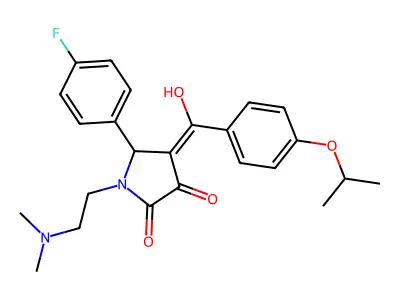 1-(2-dimethylaminoethyl)-5-(4-fluorophenyl)-4-[hydroxy-(4-propan-2-yloxyphenyl)methylidene]pyrrolidine-2,3-dione structure