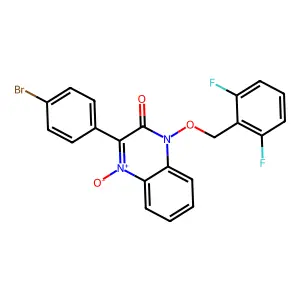 3-(4-Bromophenyl)-1-[(2,6-difluorophenyl)methoxy]-4-oxidoquinoxalin-4-ium-2-one structure