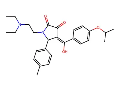 1-(2-diethylaminoethyl)-4-[hydroxy-(4-propan-2-yloxyphenyl)methylidene]-5-(4-methylphenyl)pyrrolidine-2,3-dione structure