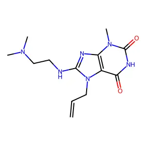 7-allyl-8-((2-(dimethylamino)ethyl)amino)-3-methyl-1H-purine-2,6(3H,7H)-dione structure