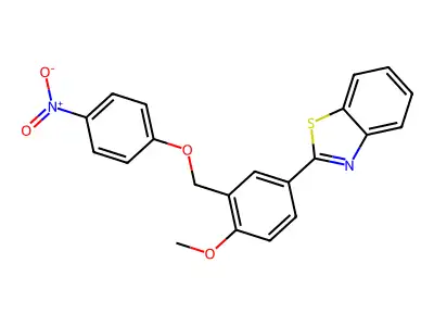 2-[4-Methoxy-3-[(4-nitrophenoxy)methyl]phenyl]-1,3-benzothiazole structure