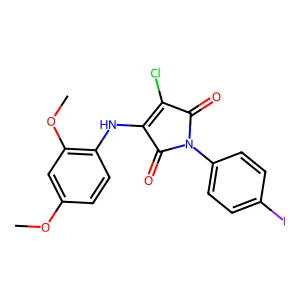 3-chloro-4-((2,4-dimethoxyphenyl)amino)-1-(4-iodophenyl)-1H-pyrrole-2,5-dione structure