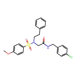 N-(4-chlorobenzyl)-2-(4-methoxy-N-phenethylphenylsulfonamido)acetamide structure