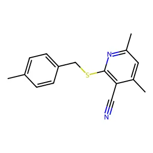 4,6-Dimethyl-2-[(4-methylphenyl)methylsulfanyl]pyridine-3-carbonitrile structure