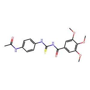N-[4-({[(3,4,5-trimethoxybenzoyl)amino]carbothioyl}amino)phenyl]acetamide structure