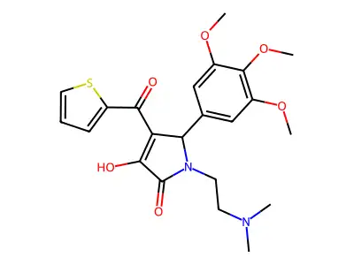(4E)-1-[2-(dimethylamino)ethyl]-4-[hydroxy(thiophen-2-yl)methylidene]-5-(3,4,5-trimethoxyphenyl)pyrrolidine-2,3-dione structure