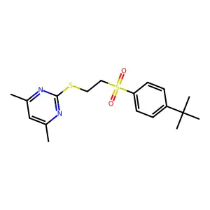 2-({2-[(4-Tert-butylphenyl)sulfonyl]ethyl}sulfanyl)-4,6-dimethylpyrimidine structure
