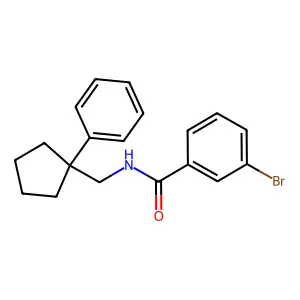 3-bromo-N-[(1-phenylcyclopentyl)methyl]benzamide structure