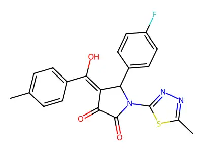 5-(4-fluorophenyl)-3-hydroxy-1-(5-methyl-1,3,4-thiadiazol-2-yl)-4-(4-methylbenzoyl)-2,5-dihydro-1H-pyrrol-2-one structure